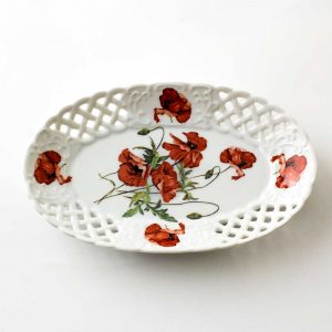 bandeja oval porcelana field poppies