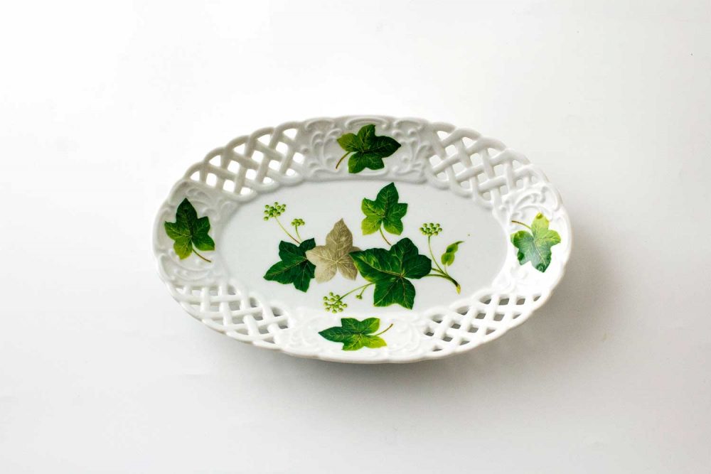 bandeja oval porcelana ivy