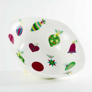 ensaladera porcelana bolas navidad