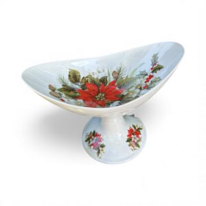 Frutero oval con pie 23cm/Ponsetia